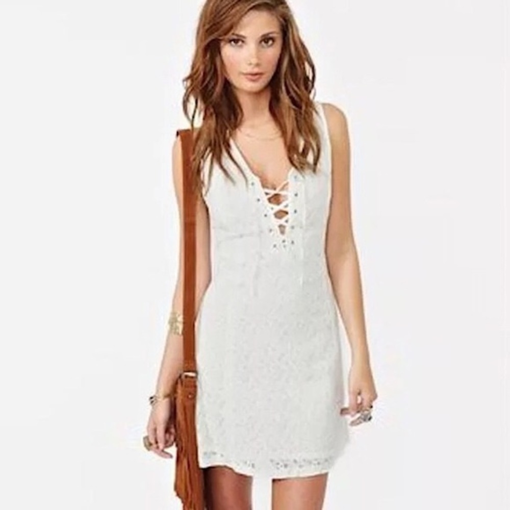 BB Dakota White Lace Dress XS/2 - Picture 1 of 5